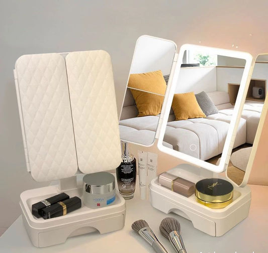 ESPEJO LED TOUCH GLAM™ - CON ORGANIZADOR INTEGRADO 💄💎
