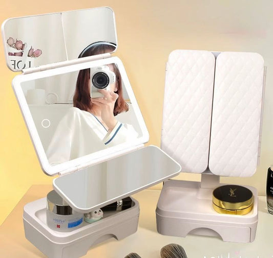 ESPEJO LED TOUCH GLAM™  - CON ORGANIZADOR INTEGRADO 💄💎